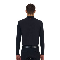 Polo d’entraînement homme Equestro Ridertechnology manches longues avec zip