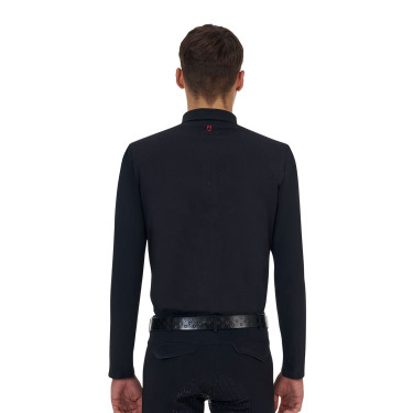 Polo d’entraînement homme Equestro Ridertechnology manches longues avec zip