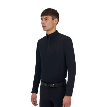 Polo d’entraînement homme Equestro Ridertechnology manches longues avec zip