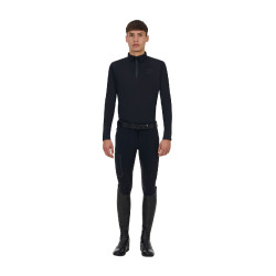 Polo d’entraînement homme Equestro Ridertechnology manches longues avec zip