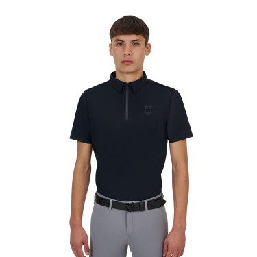 Polo d’entraînement homme Equestro Ridertechnology manches courtes avec zip Polo d’entraînement homme Equestro Ridertechnology manches courtes avec zip