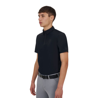 Polo d’entraînement homme Equestro Ridertechnology manches courtes avec zip Polo d’entraînement homme Equestro Ridertechnology manches courtes avec zip
