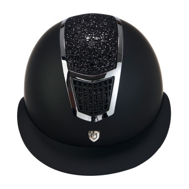 Casque à paillettes Equestro à large visière homologation EN 1384-2023