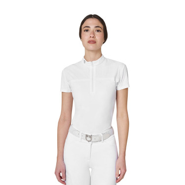 Polo de concours femme Equestro Ridertechnology en tissu perforé