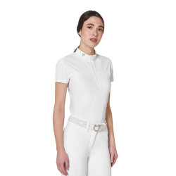 Polo de concours femme Equestro Ridertechnology en tissu perforé