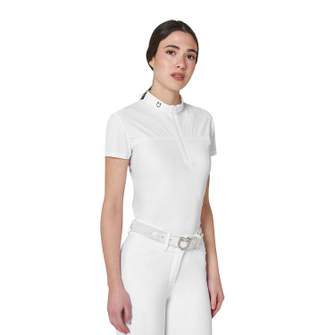 Polo de concours femme Equestro Ridertechnology en tissu perforé