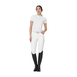 Polo de concours femme Equestro Ridertechnology en tissu perforé