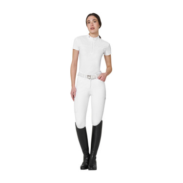 Polo de concours femme Equestro Ridertechnology en tissu perforé