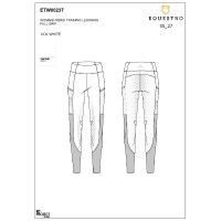 Legging Equestro femme full grip avec inserts perforés Blanc