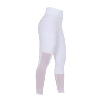 Legging Equestro femme full grip avec inserts perforés Blanc