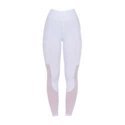 Legging Equestro femme full grip avec inserts perforés Blanc Legging Equestro femme full grip avec inserts perforés Blanc