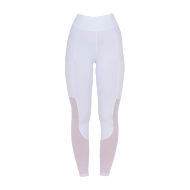 Legging Equestro femme full grip avec inserts perforés Blanc Legging Equestro femme full grip avec inserts perforés Blanc