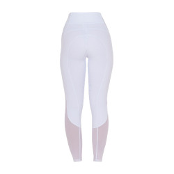 Legging Equestro femme full grip avec inserts perforés Blanc Legging Equestro femme full grip avec inserts perforés Blanc
