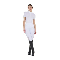 Legging Equestro femme full grip avec inserts perforés Blanc Legging Equestro femme full grip avec inserts perforés Blanc