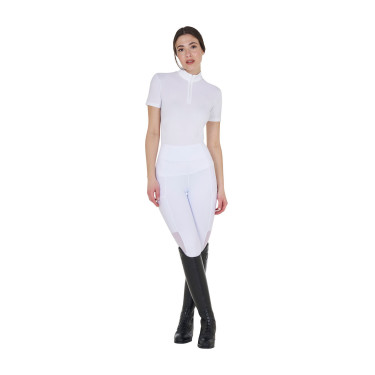 Legging Equestro femme full grip avec inserts perforés Blanc Legging Equestro femme full grip avec inserts perforés Blanc