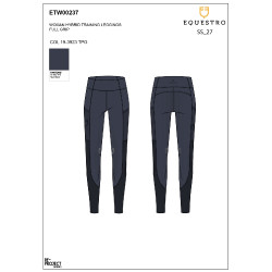 Legging Equestro femme full grip avec inserts perforés Marine blazer Bleu marine