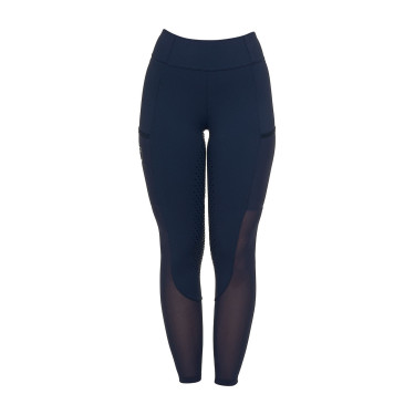Legging Equestro femme full grip avec inserts perforés Marine blazer Bleu marine