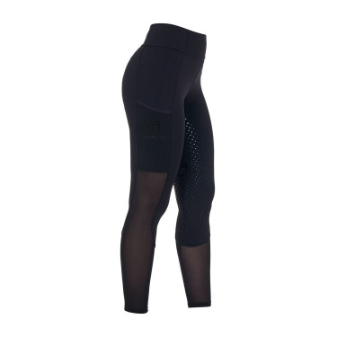 Legging Equestro femme full grip avec inserts perforés Noir