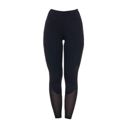 Legging Equestro femme full grip avec inserts perforés Noir