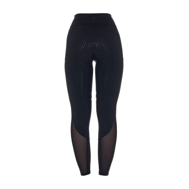 Legging Equestro femme full grip avec inserts perforés Noir