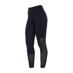 Legging Equestro femme full grip avec inserts perforés Noir
