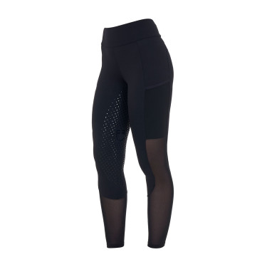 Legging Equestro femme full grip avec inserts perforés Noir