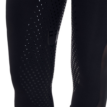 Legging Equestro femme full grip avec inserts perforés Noir