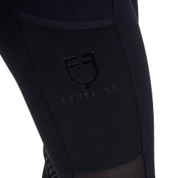 Legging Equestro femme full grip avec inserts perforés Noir