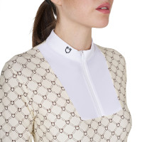 Polo de concours Equestro femme à manches longues avec imprimé monogramme