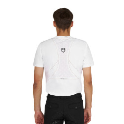 T-shirt d’entraînement Equestro homme en tissu technique micro-perforé Blanc T-shirt d’entraînement Equestro homme en tissu technique micro-perforé Blanc