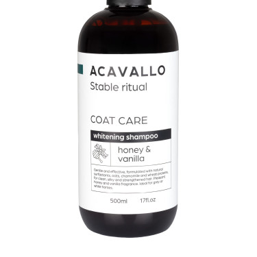 Shampoing Acavallo pour chevaux gris miel et vanille