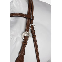 Bridon western Horze Futurity type licol noué avec conchos Bridon western Horze Futurity type licol noué avec conchos