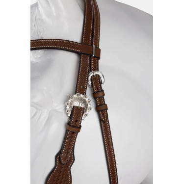 Bridon western Horze Futurity type licol noué avec conchos