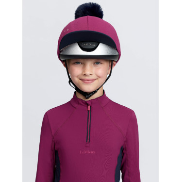 Couvre-casque équitation LeMieux avec pompon amovible Couvre-casque équitation LeMieux avec pompon amovible