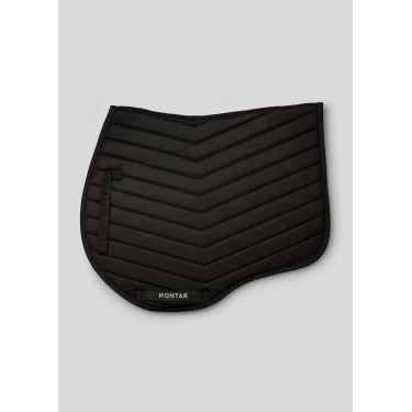 Tapis de saut blanc avec cristaux gunmetal Montar Noir