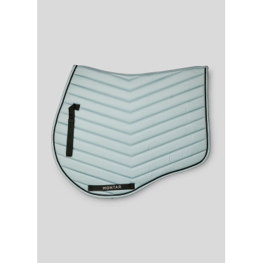 Tapis de saut blanc avec cristaux gunmetal Montar Turin Bleu