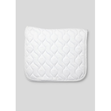 Tapis de dressage marron nougat avec cristaux Montar Blanc