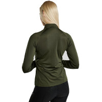 Polo manches longues d’hiver MoErica avec quart de zip Dusty Rose Montar Olive Vert