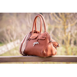 Sac à main élégant en cuir Pénélope Maëlys PM Cognac