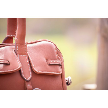 Sac à main élégant en cuir Pénélope Maëlys PM Cognac