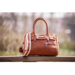 Sac à main élégant en cuir Pénélope Maëlys PM Cognac