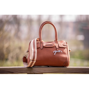 Sac à main élégant en cuir Pénélope Maëlys PM Cognac