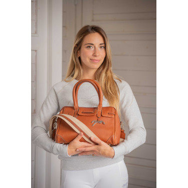 Sac à main élégant en cuir Pénélope Maëlys PM Cognac