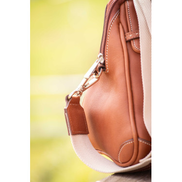 Sac à main élégant en cuir Pénélope Maëlys PM Cognac