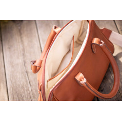 Sac à main élégant en cuir Pénélope Maëlys PM Cognac