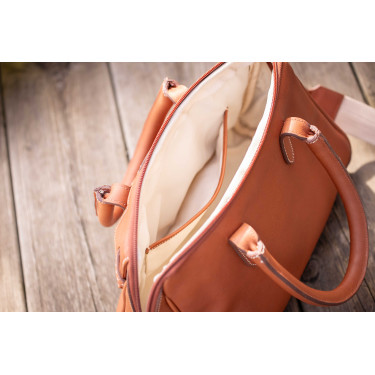 Sac à main élégant en cuir Pénélope Maëlys PM Cognac