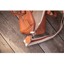 Sac à main élégant en cuir Pénélope Maëlys PM Cognac