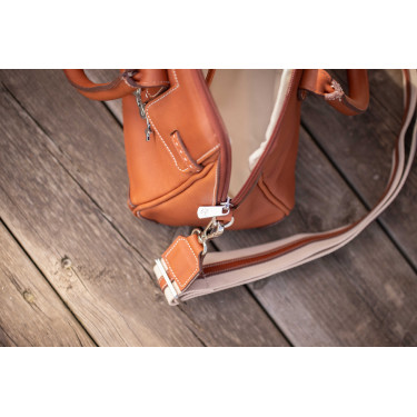 Sac à main élégant en cuir Pénélope Maëlys PM Cognac