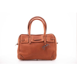 Sac à main élégant en cuir Pénélope Maëlys PM Cognac