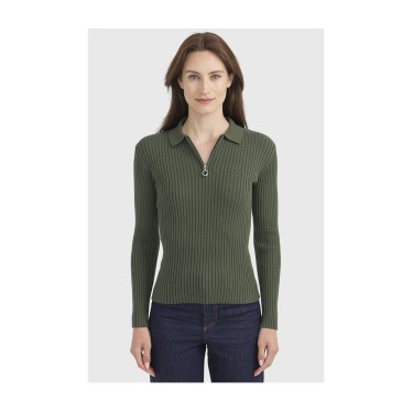 Polo d’équitation femme Harcour Celeste manches longues Polo d’équitation femme Harcour Celeste manches longues